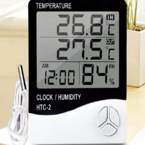 htc2 dijital masa Üstü Çok fonksiyonlu saat iç dış sıcaklık ve nem Ölçer alarm masa saati