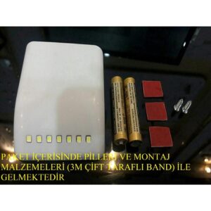 dolap içi sensörlü led dolap işığı, led işık 7 ledli pilli led aydınlatma (pİller dahİl)