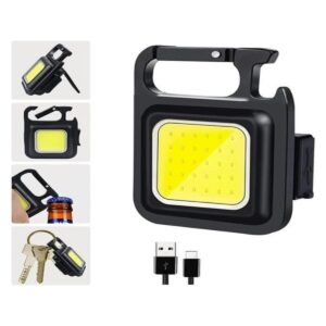 mini el feneri, 1000 lümen şarj edilebilir anahtarlık, şişe açacağı ve mıknatıslı ayaklı