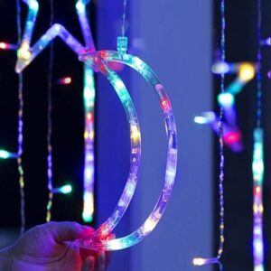 yılbaşı dekoratif süsleme işığı ay yıldızlı peri led perde süsleme işığı 3 mt doğum günü işık
