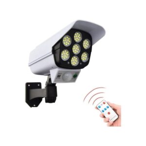 güneş enerjili solar 77 led hareket sensörlü kumandalı caydırıcı sahte kamera