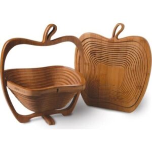 katlanabilir ahşap Şekerlik ekmek meyve sepeti elma / folding fruit bowl apple basket in bamboo