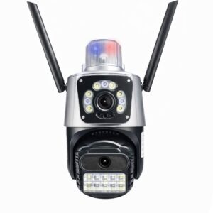 6mp Çİft kamerali wİfİ ptz wifi kamera ultra hd diŞ cephe alarmli kablosuz gÜvenlİk kamerasi